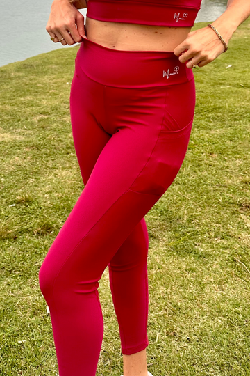 Calça Legging Fitness com bolso lateral - Cor Marsala