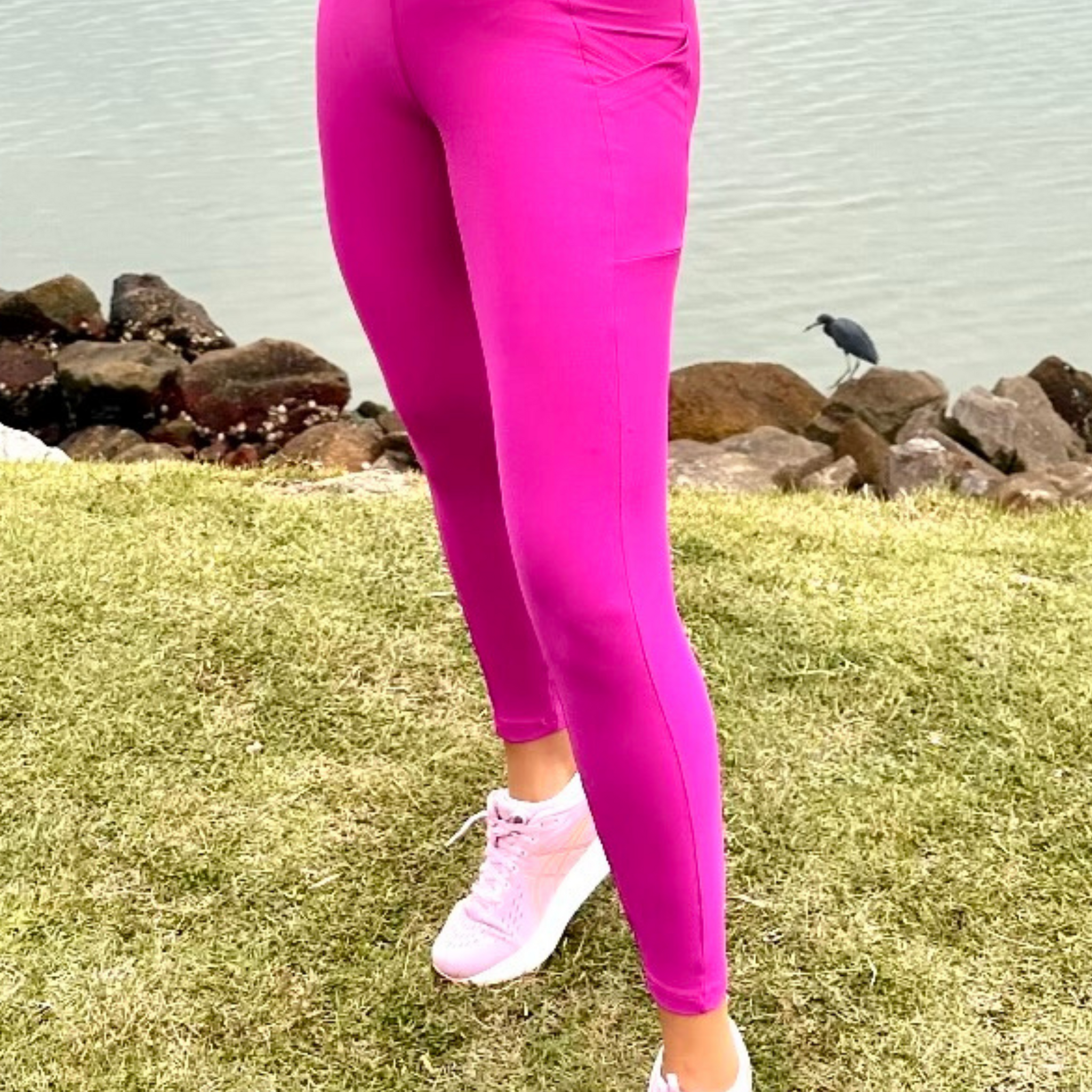 Calça Legging Fitness com bolso lateral - Cor Rosa Pink
