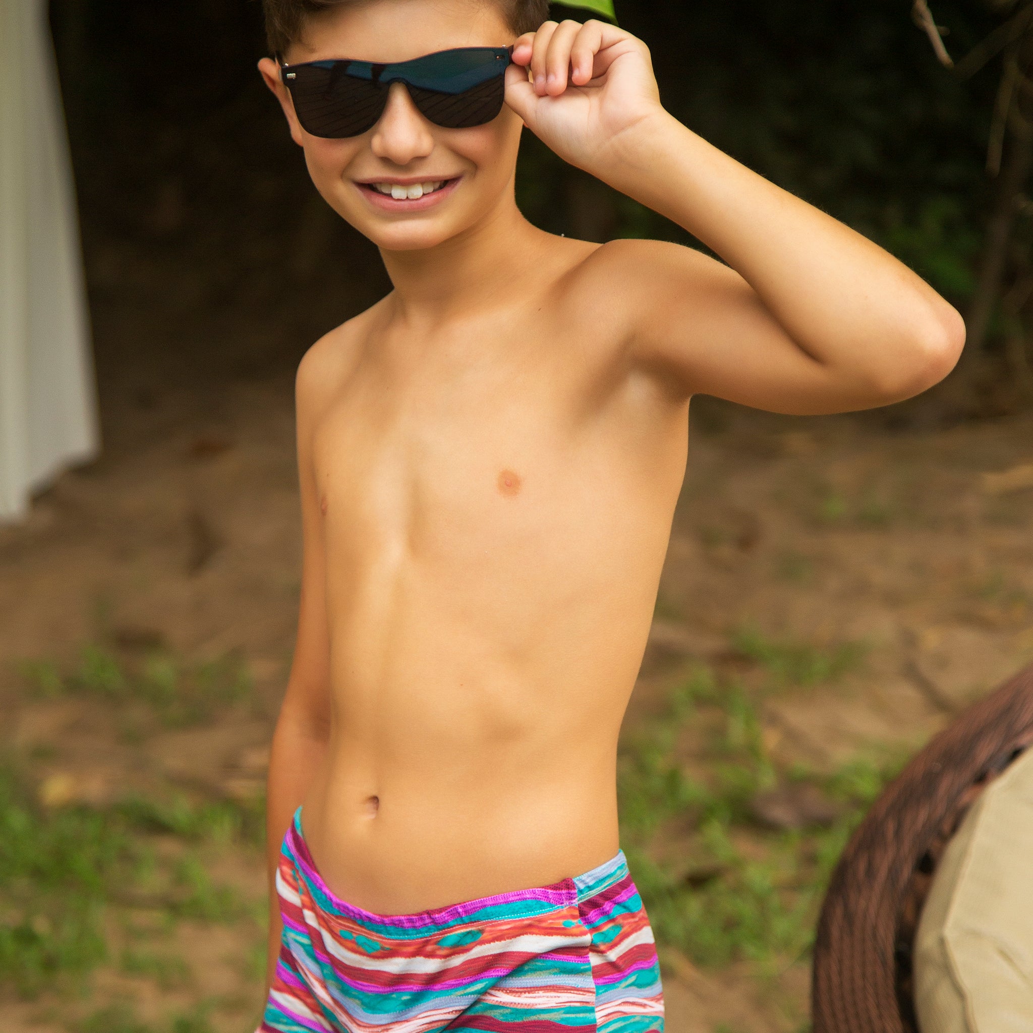 Sunga Infantil Masculina - Estampa Família, Modelo Boxer/tradicional